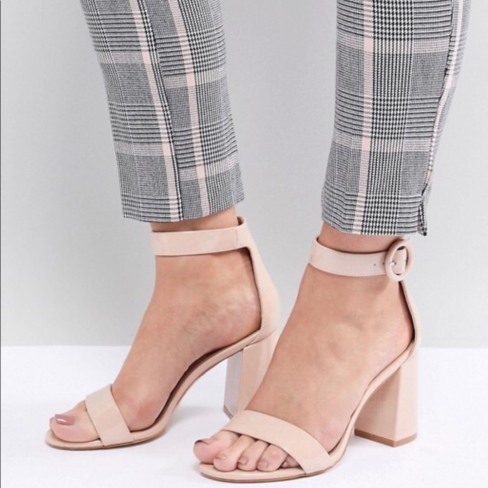ASOS RAID Genna Patent Block Heeled Sandal